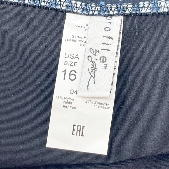 PROFILE BY GOTTEX Women’s Blue Fold Over Bikini Bottom Tribal Print Waistband - Picture 4 of 6